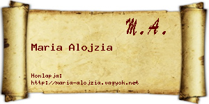 Maria Alojzia névjegykártya